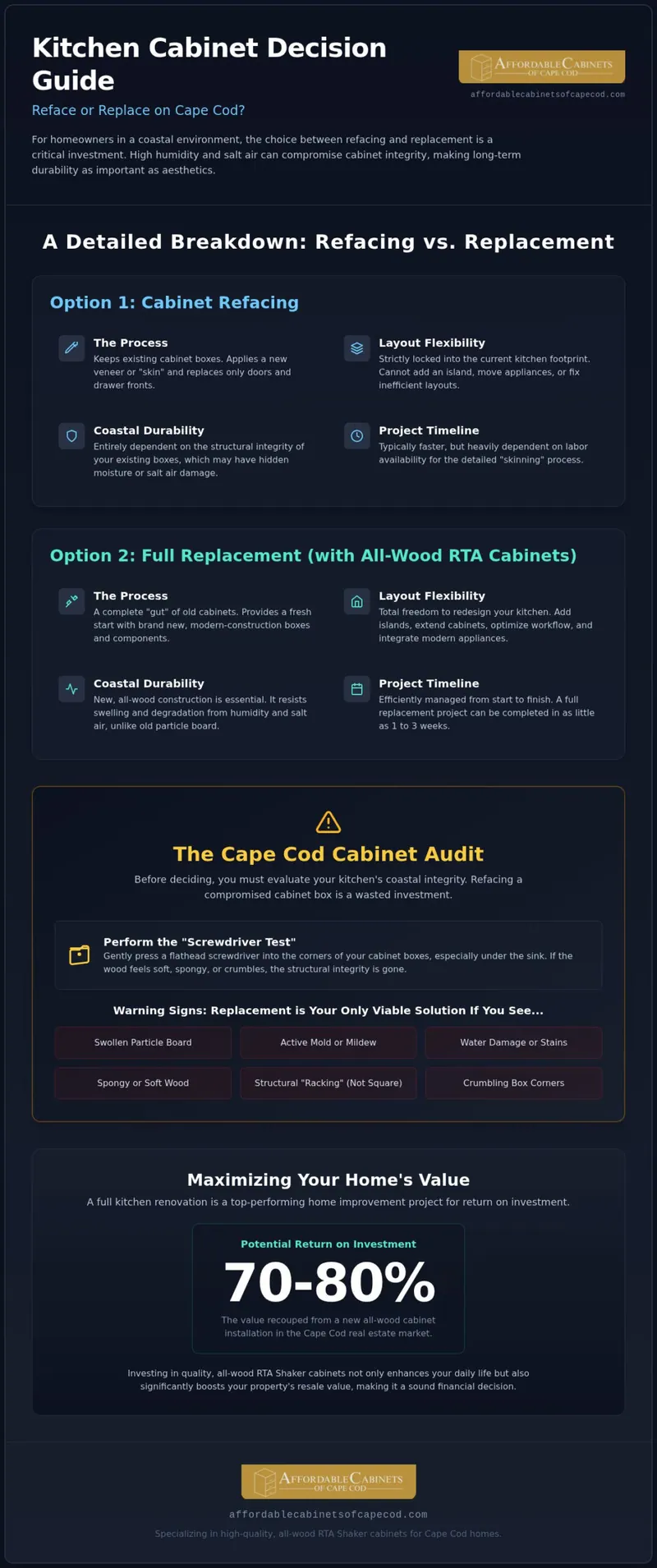 Shaker vs. RTA Cabinets Cost: The Cape Cod Guide to Refacing vs. Replacement