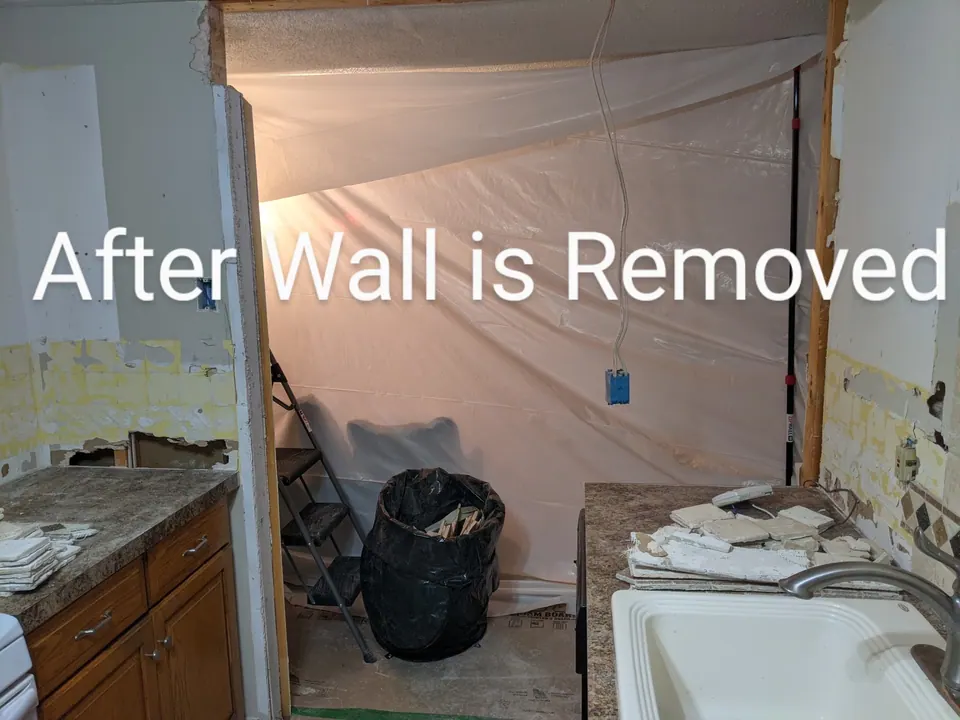 After the wall was removed.