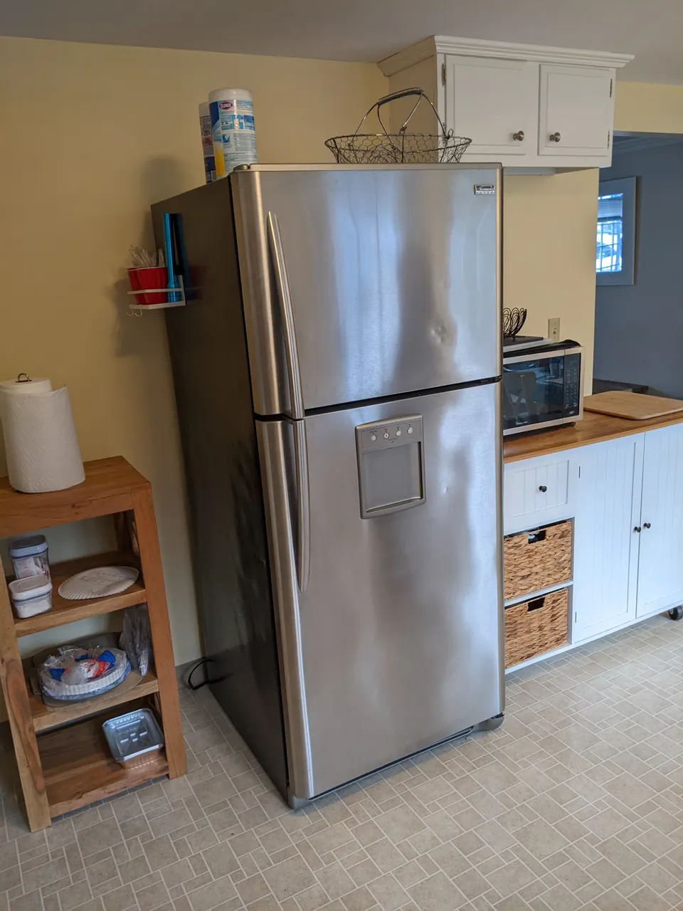 Before: the old refrigerator corner.